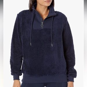 Sweaty Betty Navy Sherpa Half Zip Long Sleeve Sweatshirt medium